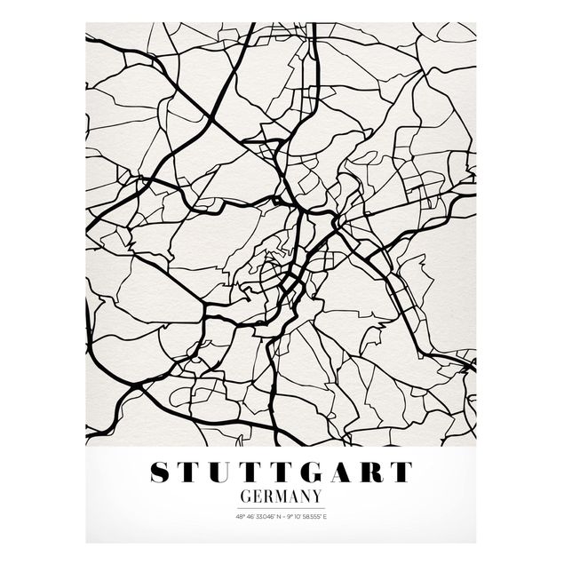 Magnettavler verdenskort Stuttgart City Map - Classic