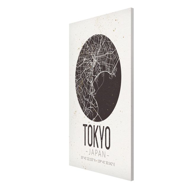 Magnettavler verdenskort Tokyo City Map - Retro
