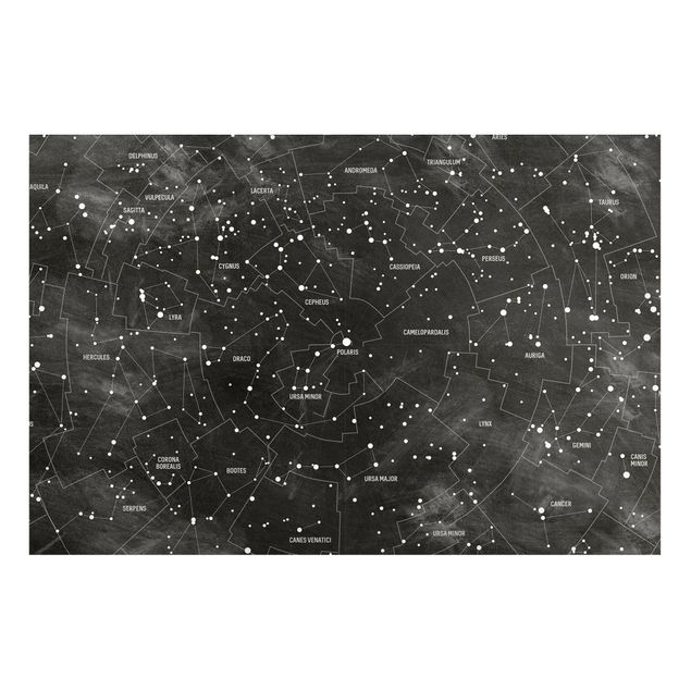Magnettavler verdenskort Map Of Constellations Blackboard Look