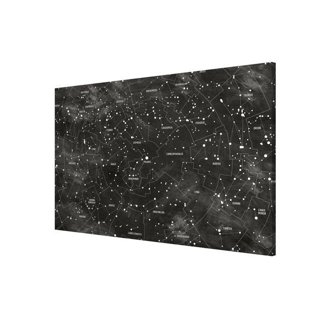 Billeder verdenskort Map Of Constellations Blackboard Look