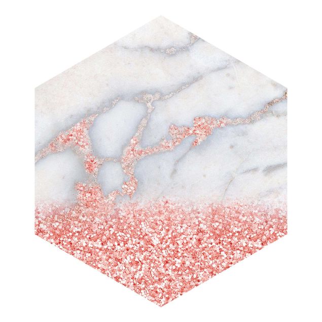 Fototapet grå Marble Look With Pink Confetti