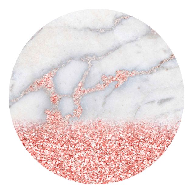 Industriel tapet Marble Look With Pink Confetti