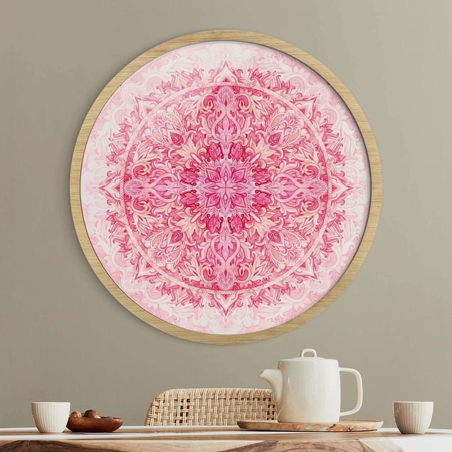 Billeder mandalas Mandala Watercolour Ornament Pattern Pink