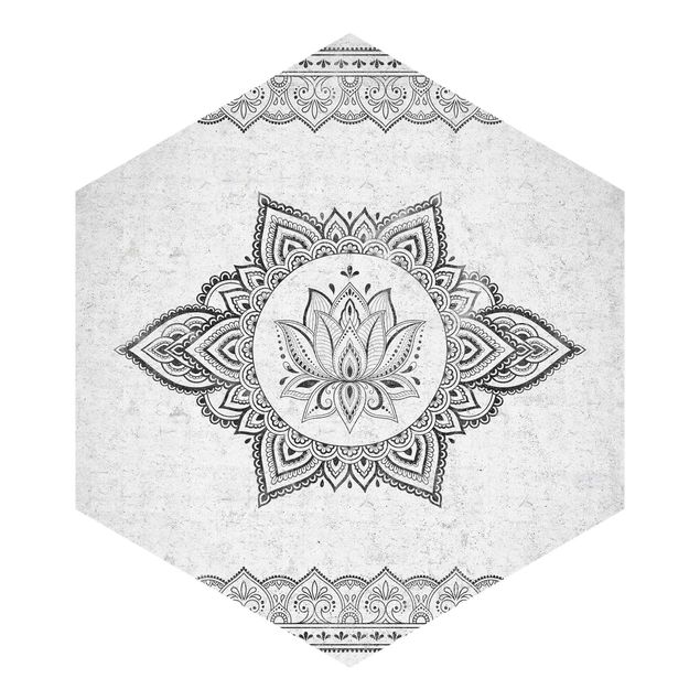 Tapet Mandala Lotus Concrete Look