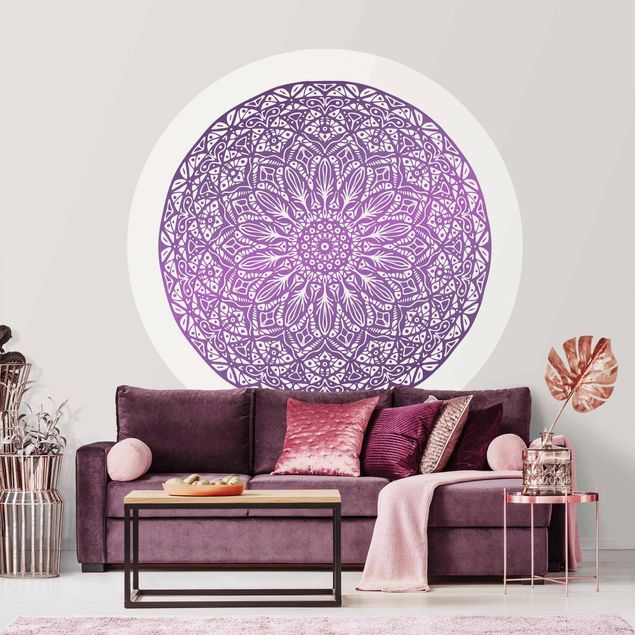 Tapet ornamenter Mandala Ornament In Purple