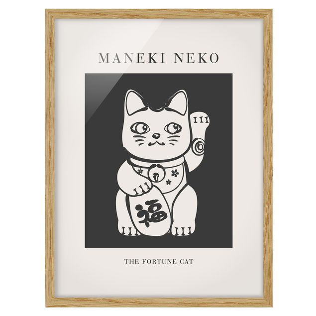 Indrammede plakater vintage Maneki Neko - The lucky cat