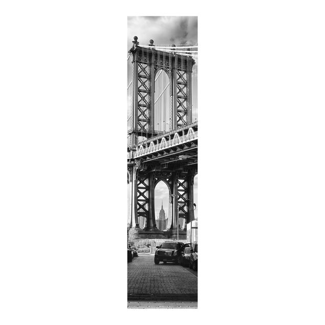 Panelgardiner arkitektur og skyline Manhattan Bridge In America