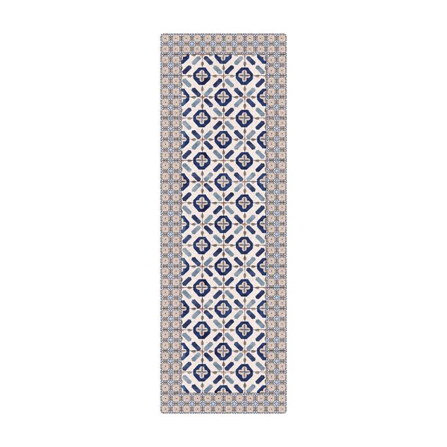 gulvtæppe under spisebord Moroccan Tiles Flower Window With Tile Frame