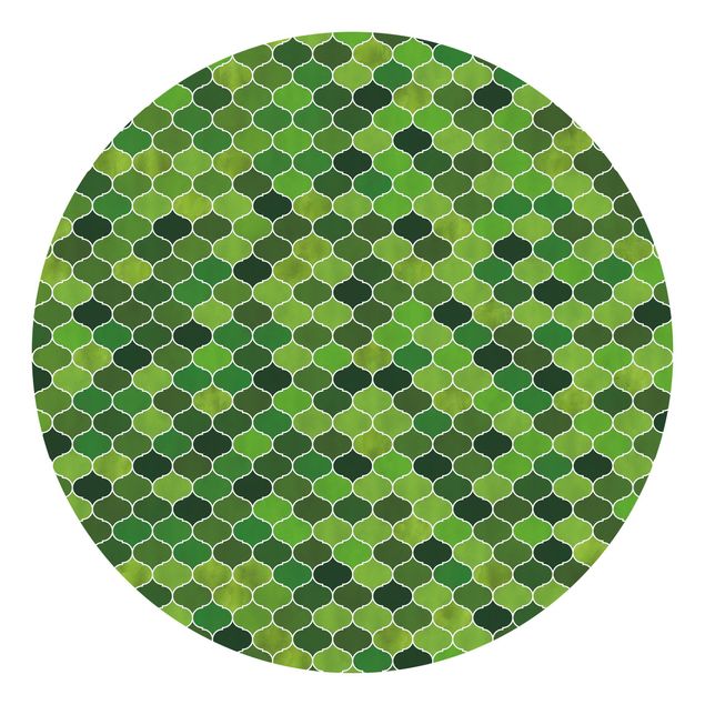 Moderne tapet Moroccan Watercolour Pattern Green