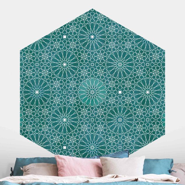 Geometrisk tapet Moroccan Flower Pattern