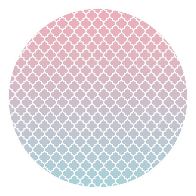 Moderne tapet Moroccan Pattern With Gradient In Pink Blue