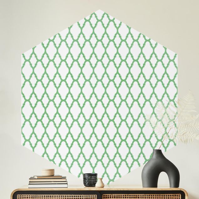 Geometrisk tapet Moroccan Honeycomb Line Pattern