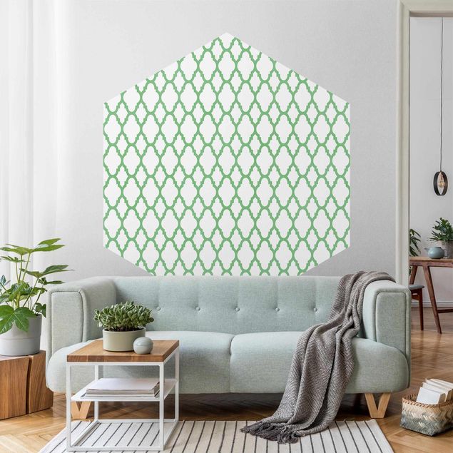 Mønstret tapeter Moroccan Honeycomb Line Pattern