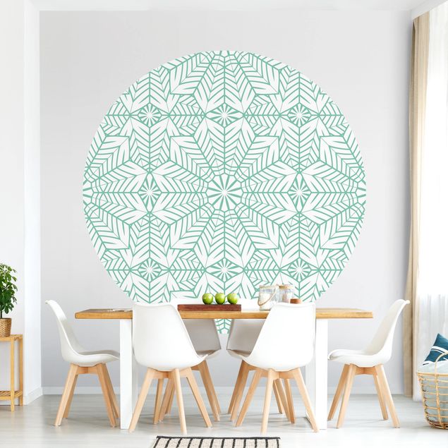 Tapet med mønster Moroccan XXL Tile Pattern In Turquoise