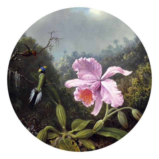 Kunst stilarter Martin Johnson Heade - Still Life With An Orchid And A Pair Of Hummingbirds