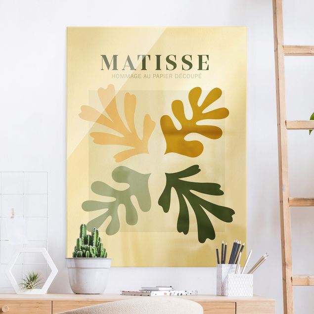 Glasbilleder abstrakt Matisse Interpretation - Leaves
