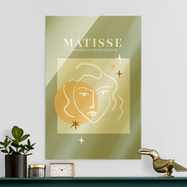 Glasbilleder abstrakt Matisse Interpretation - Face And Stars