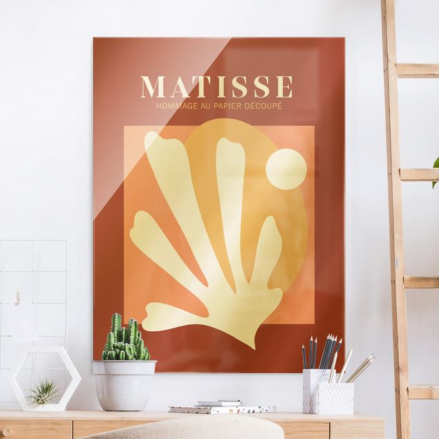 Glasbilleder abstrakt Matisse Interpretation - Combination Red