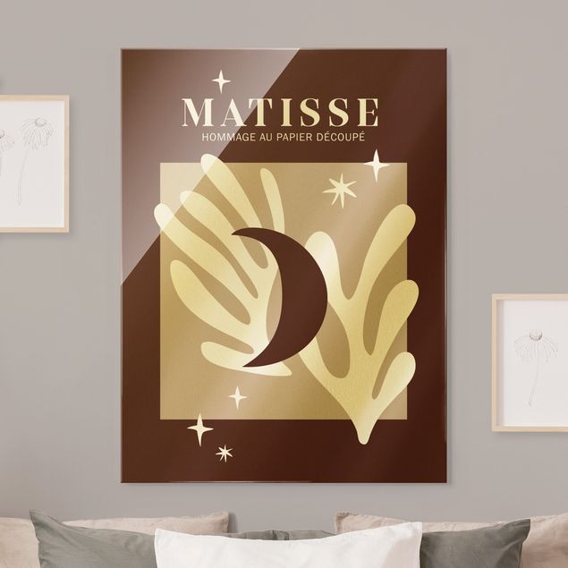 Billeder abstrakt Matisse Interpretation - Moon And Stars Red