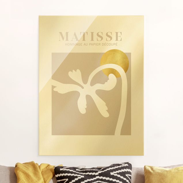 Glasbilleder abstrakt Matisse Interpretation - Palm Tree And Sun