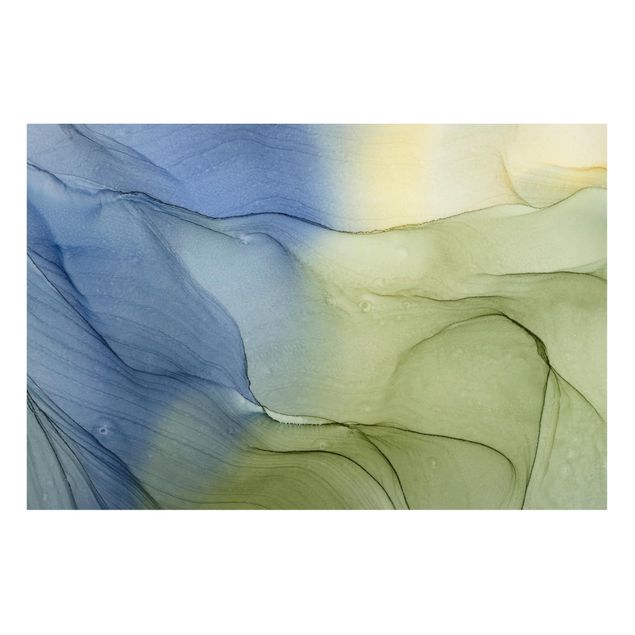 Billeder abstrakt Mottled Bluish Grey With Moss Green
