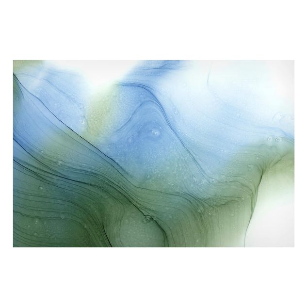 Billeder abstrakt Mottled Moss Green With Blue