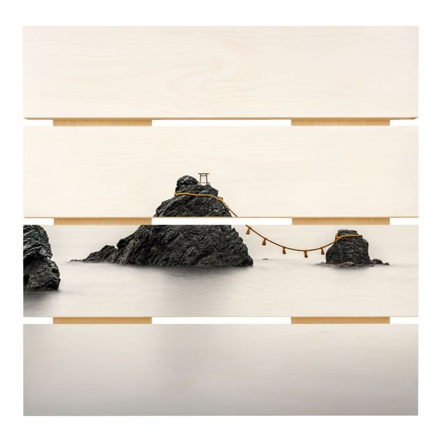 Prints på træ Meoto Iwa -  The Married Couple Rocks