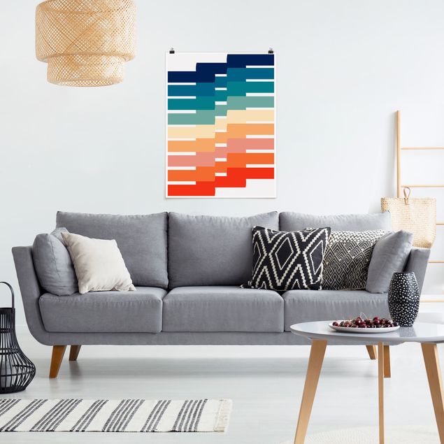 Plakater abstrakt Modern Rainbow Geometry