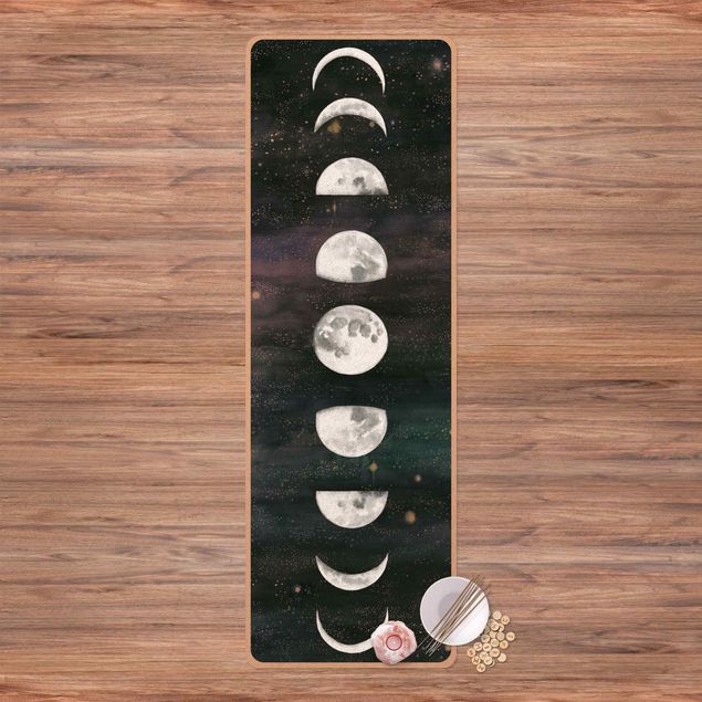 Yogamåtter Moon Phases In Watercolour