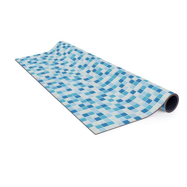 Blå tæppe Mosaic Tiles Ocean Sound