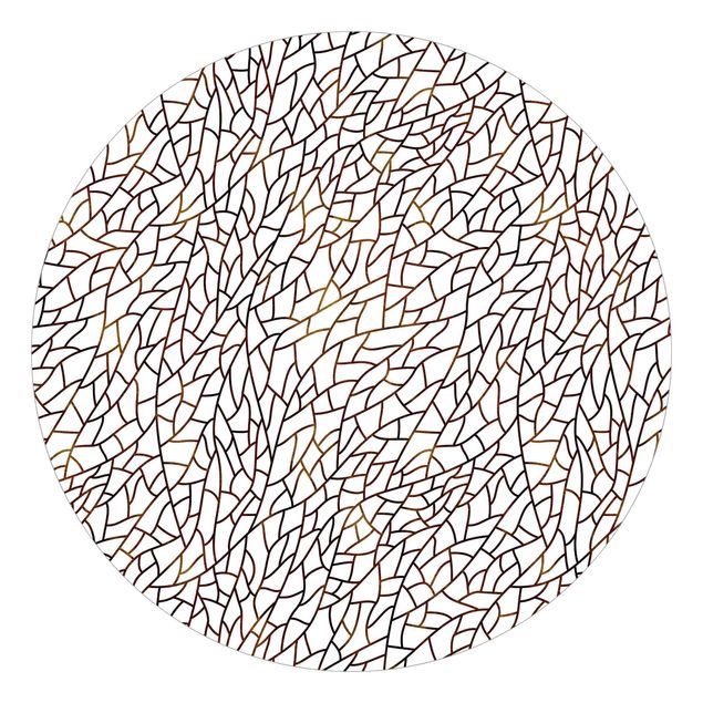 Tapet brun Mosaic Lines Pattern Brown Gold