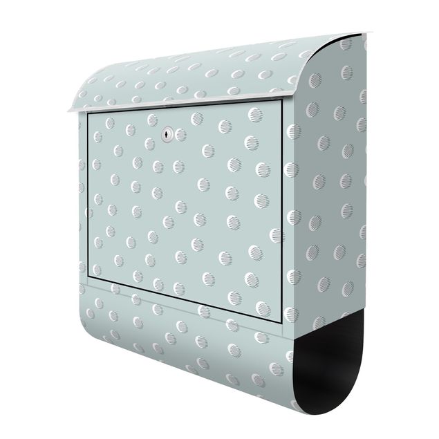 Postkasser Pattern With Dots And Circles On Bluish Grey