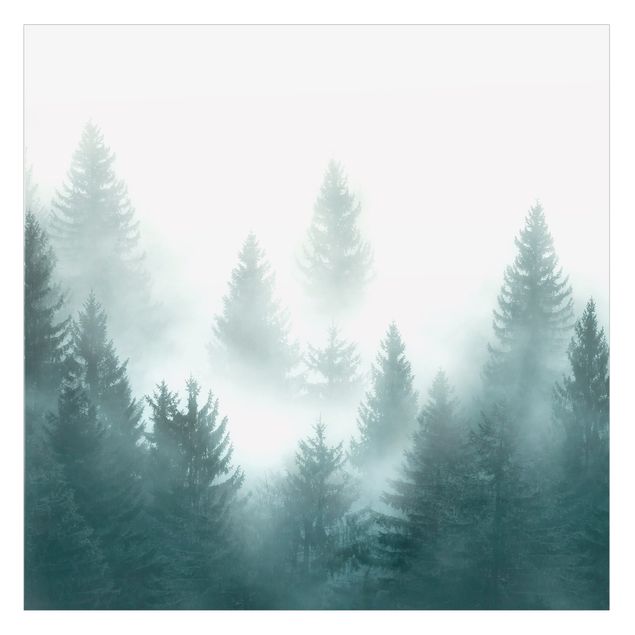 Vinduesklistermærke - Coniferous Forest In Fog