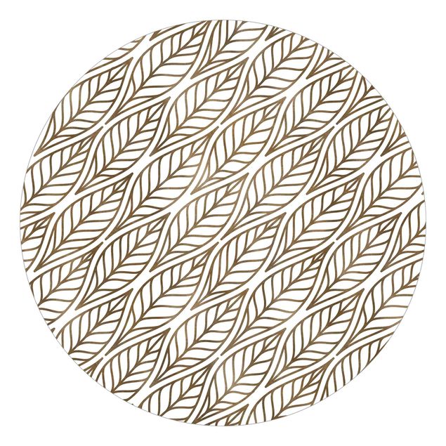 Mønstret tapeter Natural Pattern Leaves Gold