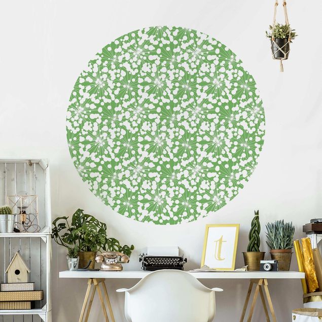 køkken dekorationer Natural Pattern Dandelion With Dots In Front Of Green