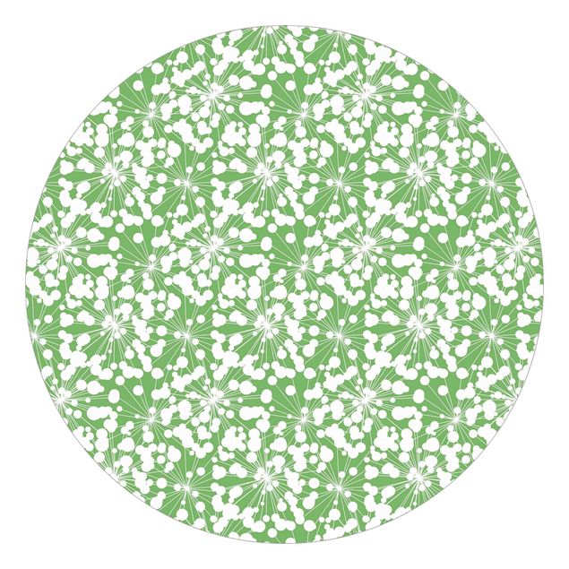 Tapet moderne Natural Pattern Dandelion With Dots In Front Of Green