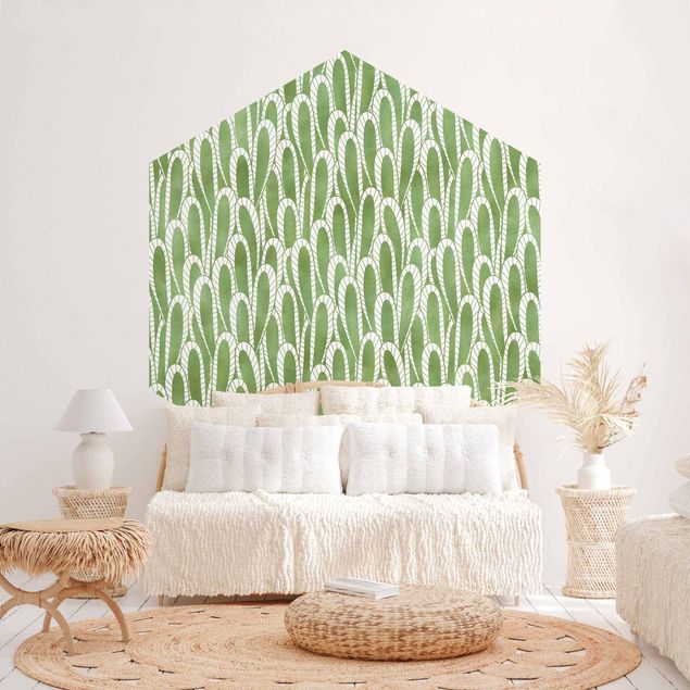 Mønstret tapeter Natural Pattern Succulents In Green