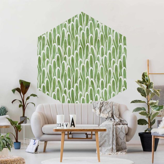Moderne tapet Natural Pattern Succulents In Green