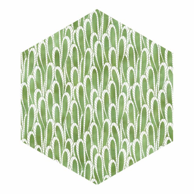 Tapet Natural Pattern Succulents In Green