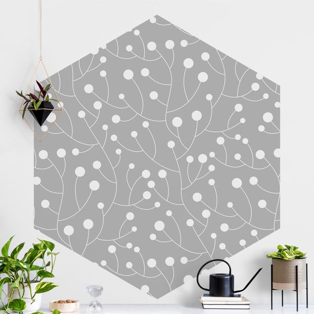 køkken dekorationer Natural Pattern Growth With Dots On Gray