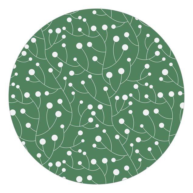 Tapet moderne Natural Pattern Growth With Dots On Green