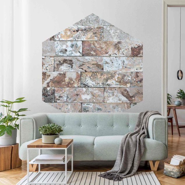 Tapet mønster Natural Marble Stone Wall