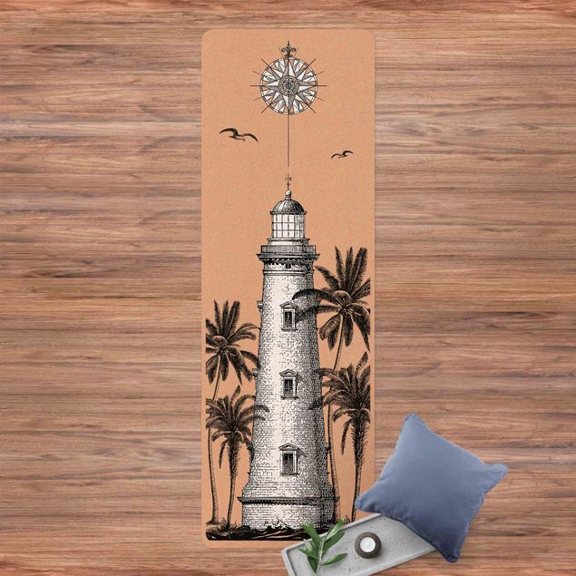 Yogamåtter Nautic Light House With Compass Rose