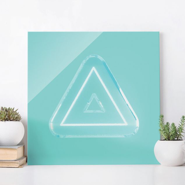Billeder moderne Neon Gamer Symbol Triangle