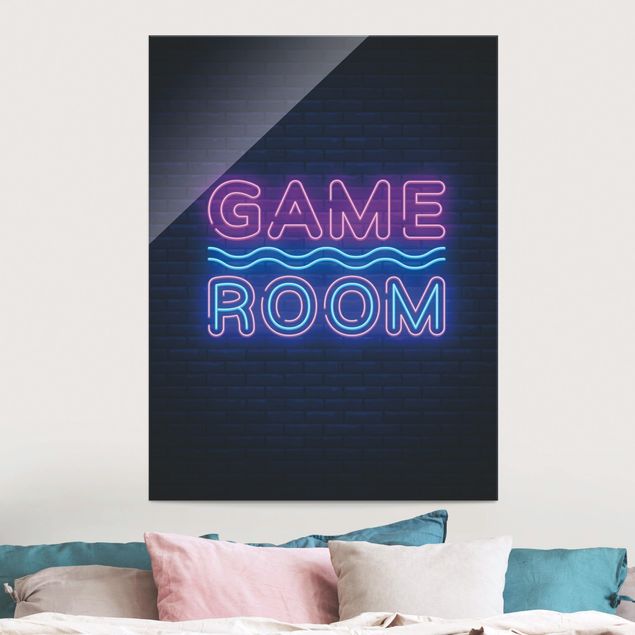Glasbilleder ordsprog Neon Text Game Room