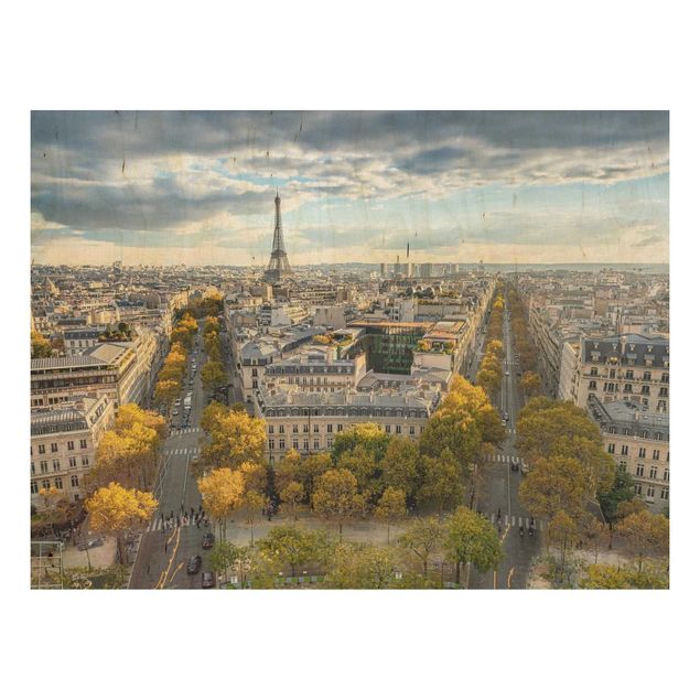 Prints på træ landskaber Nice day in Paris