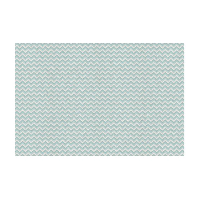 Kork-Teppich - No.YK39 ZickZack Muster Blau - Querformat 3:2