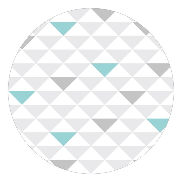 Moderne tapet No.YK64 Triangles Grey White Turquoise