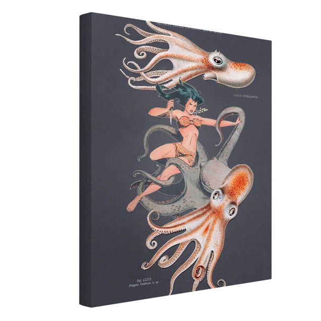 Billeder kunsttryk Nymph With Octopusses