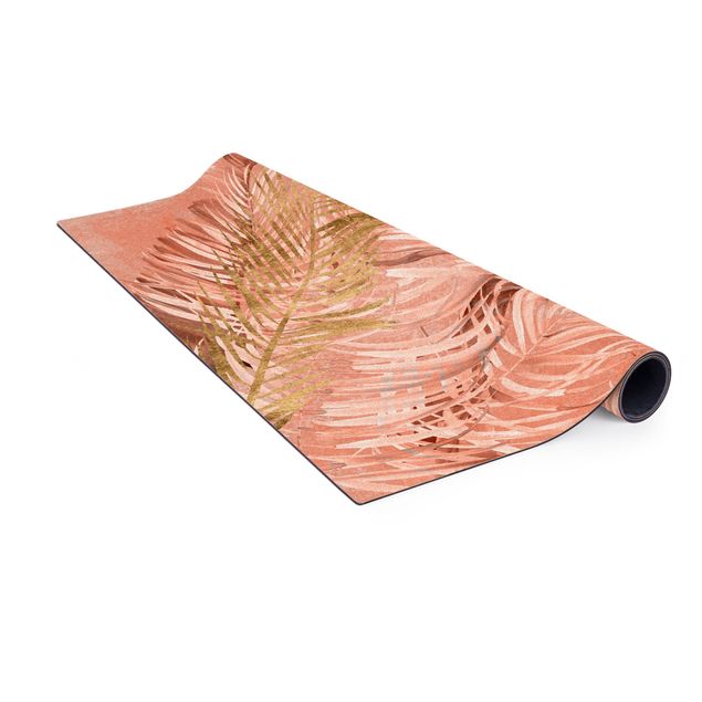 Tæpper under spisebordet Palm Fronds In Pink And Gold II